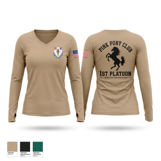 Womens Long Sleeve Vneck Shirt, 1/182 1st Platoon, National Guard, Teamtime, Team time, sublimation, custom sports apparel, team uniforms, spirit wear, spiritwear, sports uniforms, custom shirts, team store, custom team store, fundraiser sports, apparel fundraiser