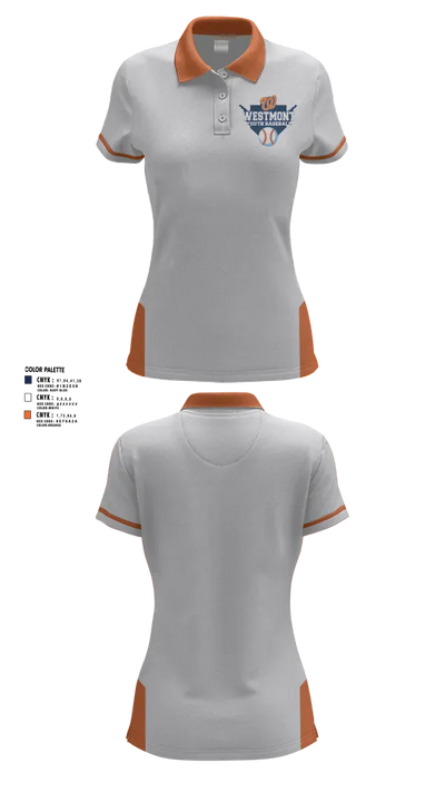 Westmont Youth Baseball 21491450 Women's Short Sleeve Performance Polo  - 9