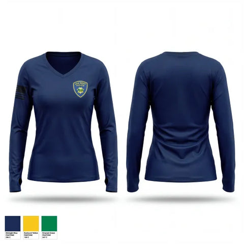 Womens Long Sleeve Vneck Shirt, Van Wert Police Department, Police, Teamtime, Team time, sublimation, custom sports apparel, team uniforms, spirit wear, spiritwear, sports uniforms, custom shirts, team store, custom team store, fundraiser sports, apparel fundraiser