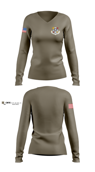 Womens Long Sleeve Vneck Shirt, MDWG Group 1, Air Force, Teamtime, Team time, sublimation, custom sports apparel, team uniforms, spirit wear, spiritwear, sports uniforms, custom shirts, team store, custom team store, fundraiser sports, apparel fundraiser
