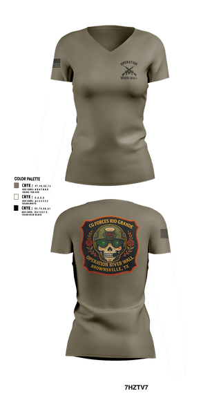Womens Short Sleeve Vneck Shirt, Operation River Wall, Coast Guard, Teamtime, Team time, sublimation, custom sports apparel, team uniforms, spirit wear, spiritwear, sports uniforms, custom shirts, team store, custom team store, fundraiser sports, apparel fundraiser