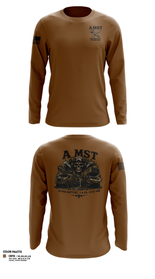 Long Sleeve Performance Shirt, A Battery, 1-6 FA, A MST, Army, Teamtime, Team time, sublimation, custom sports apparel, team uniforms, spirit wear, spiritwear, sports uniforms, custom shirts, team store, custom team store, fundraiser sports, apparel fundraiser