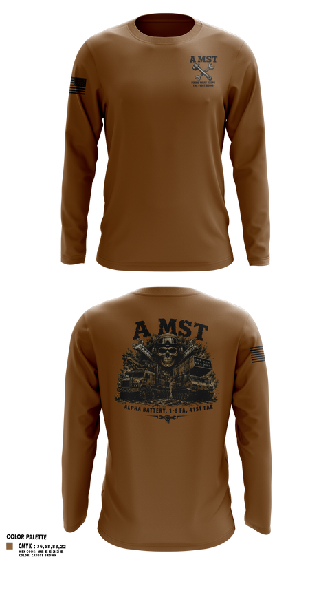 Long Sleeve Performance Shirt, A Battery, 1-6 FA, A MST, Army, Teamtime, Team time, sublimation, custom sports apparel, team uniforms, spirit wear, spiritwear, sports uniforms, custom shirts, team store, custom team store, fundraiser sports, apparel fundraiser