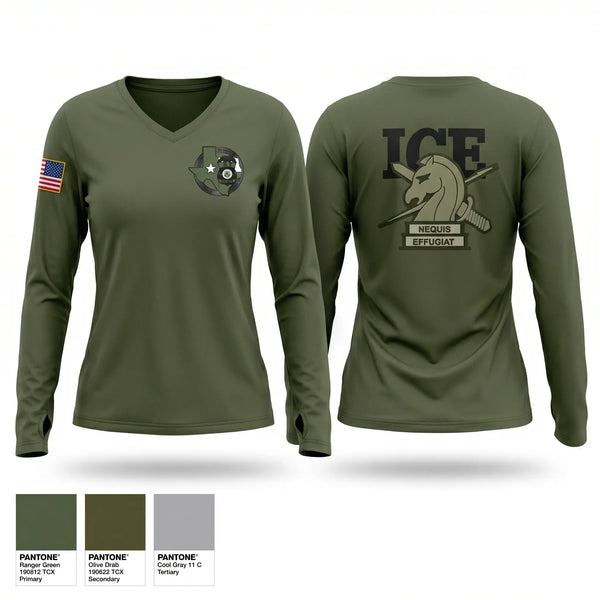 Womens Long Sleeve Vneck Shirt, Fugitive operations, Police, Teamtime, Team time, sublimation, custom sports apparel, team uniforms, spirit wear, spiritwear, sports uniforms, custom shirts, team store, custom team store, fundraiser sports, apparel fundraiser