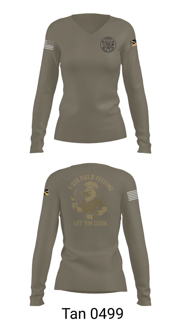 Womens Long Sleeve Vneck Shirt, 1-320th, , Teamtime, Team time, sublimation, custom sports apparel, team uniforms, spirit wear, spiritwear, sports uniforms, custom shirts, team store, custom team store, fundraiser sports, apparel fundraiser