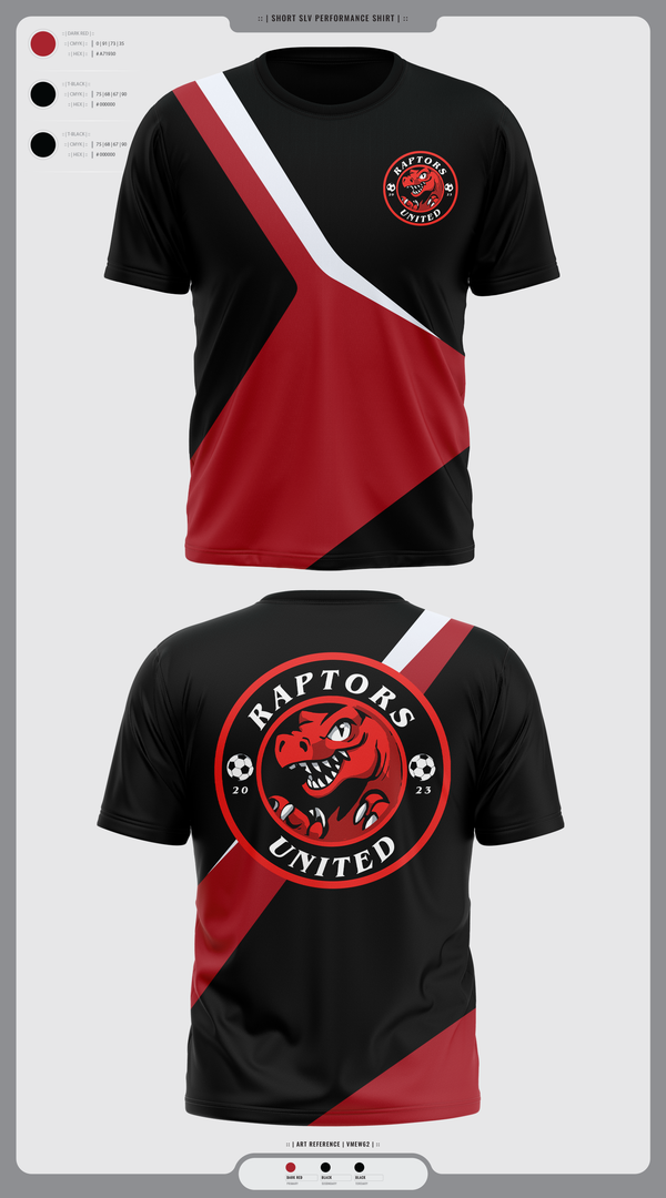 Short Sleeve Performance Shirt, Raptors United, Men's Soccer, Teamtime, Team time, sublimation, custom sports apparel, team uniforms, spirit wear, spiritwear, sports uniforms, custom shirts, team store, custom team store, fundraiser sports, apparel fundraiser