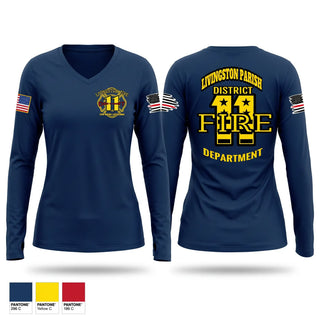 Womens Long Sleeve Vneck Shirt, LPFD 11, Fire Department, Teamtime, Team time, sublimation, custom sports apparel, team uniforms, spirit wear, spiritwear, sports uniforms, custom shirts, team store, custom team store, fundraiser sports, apparel fundraiser