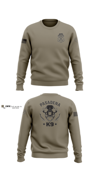 Crew Neck Sweatshirt, Pasadena K9, Police, Teamtime, Team time, sublimation, custom sports apparel, team uniforms, spirit wear, spiritwear, sports uniforms, custom shirts, team store, custom team store, fundraiser sports, apparel fundraiser