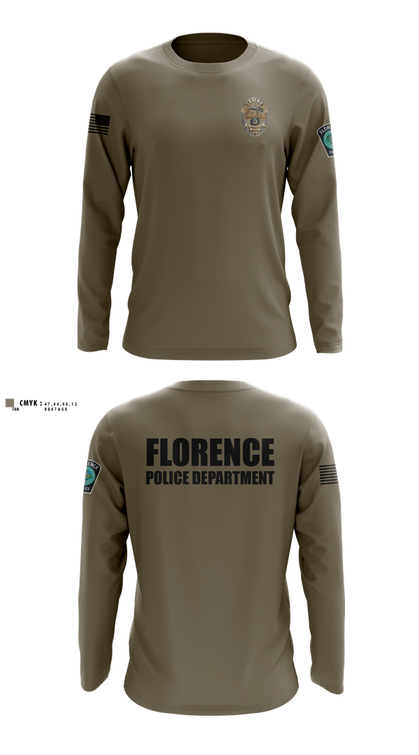 Long Sleeve Performance Shirt, Florence Police Department, Police, Teamtime, Team time, sublimation, custom sports apparel, team uniforms, spirit wear, spiritwear, sports uniforms, custom shirts, team store, custom team store, fundraiser sports, apparel fundraiser