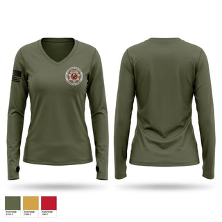 Womens Long Sleeve Vneck Shirt, Larimer County Sheriff K9, Police, Teamtime, Team time, sublimation, custom sports apparel, team uniforms, spirit wear, spiritwear, sports uniforms, custom shirts, team store, custom team store, fundraiser sports, apparel fundraiser