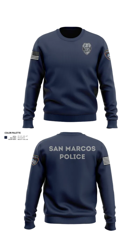 Crew Neck Sweatshirt, San marcos police - field force, Police, Teamtime, Team time, sublimation, custom sports apparel, team uniforms, spirit wear, spiritwear, sports uniforms, custom shirts, team store, custom team store, fundraiser sports, apparel fundraiser