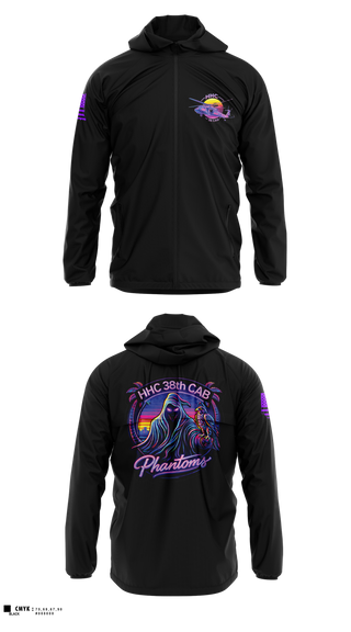 Windbreaker, HHC 38 CAB, National Guard, Teamtime, Team time, sublimation, custom sports apparel, team uniforms, spirit wear, spiritwear, sports uniforms, custom shirts, team store, custom team store, fundraiser sports, apparel fundraiser