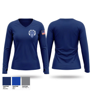 Womens Long Sleeve Vneck Shirt, D2, Police, Teamtime, Team time, sublimation, custom sports apparel, team uniforms, spirit wear, spiritwear, sports uniforms, custom shirts, team store, custom team store, fundraiser sports, apparel fundraiser