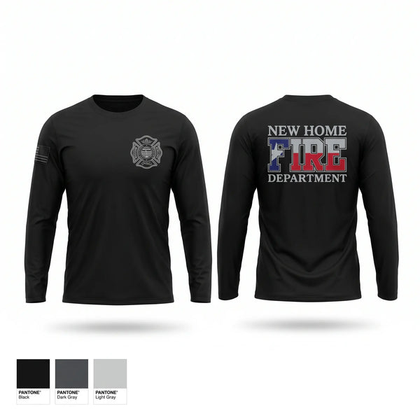 Long Sleeve Performance Shirt, New Home Volunteer Fire Department, Fire Department, Teamtime, Team time, sublimation, custom sports apparel, team uniforms, spirit wear, spiritwear, sports uniforms, custom shirts, team store, custom team store, fundraiser sports, apparel fundraiser