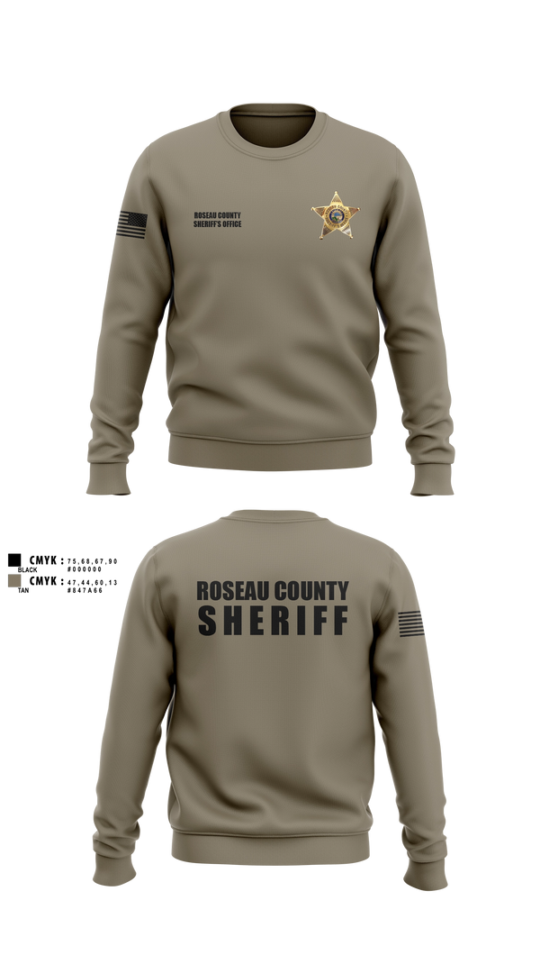 Crew Neck Sweatshirt, Roseau County Sheriff’s Office, Police, Teamtime, Team time, sublimation, custom sports apparel, team uniforms, spirit wear, spiritwear, sports uniforms, custom shirts, team store, custom team store, fundraiser sports, apparel fundraiser