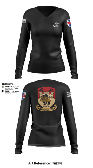 Womens Long Sleeve Vneck Shirt, 358 EVCC, , Teamtime, Team time, sublimation, custom sports apparel, team uniforms, spirit wear, spiritwear, sports uniforms, custom shirts, team store, custom team store, fundraiser sports, apparel fundraiser