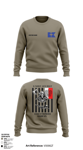Crew Neck Sweatshirt, E 501st 1AD, CAB AVMX, Army, Teamtime, Team time, sublimation, custom sports apparel, team uniforms, spirit wear, spiritwear, sports uniforms, custom shirts, team store, custom team store, fundraiser sports, apparel fundraiser