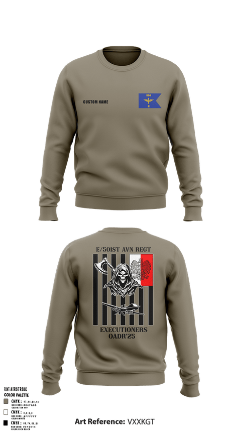 Crew Neck Sweatshirt, E 501st 1AD, CAB AVMX, Army, Teamtime, Team time, sublimation, custom sports apparel, team uniforms, spirit wear, spiritwear, sports uniforms, custom shirts, team store, custom team store, fundraiser sports, apparel fundraiser
