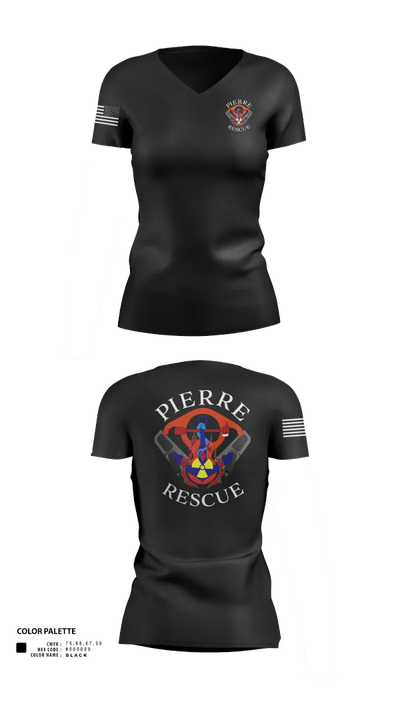 Pierre Rescue 96515631 Women's Short Sleeve V-neck Shirt - 104