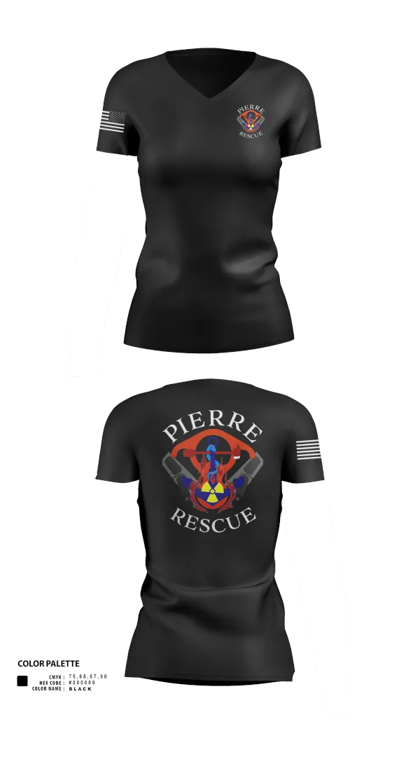 Womens Short Sleeve Vneck Shirt, Pierre Rescue, , Teamtime, Team time, sublimation, custom sports apparel, team uniforms, spirit wear, spiritwear, sports uniforms, custom shirts, team store, custom team store, fundraiser sports, apparel fundraiser