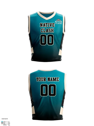 Mens Basketball Jersey, Native Clash, Men's Basketball, Teamtime, Team time, sublimation, custom sports apparel, team uniforms, spirit wear, spiritwear, sports uniforms, custom shirts, team store, custom team store, fundraiser sports, apparel fundraiser