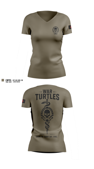 Womens Short Sleeve Vneck Shirt, War turtles, Army, Teamtime, Team time, sublimation, custom sports apparel, team uniforms, spirit wear, spiritwear, sports uniforms, custom shirts, team store, custom team store, fundraiser sports, apparel fundraiser