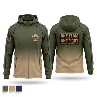 Windbreaker, Universal Boxing Gym, National Guard, Teamtime, Team time, sublimation, custom sports apparel, team uniforms, spirit wear, spiritwear, sports uniforms, custom shirts, team store, custom team store, fundraiser sports, apparel fundraiser