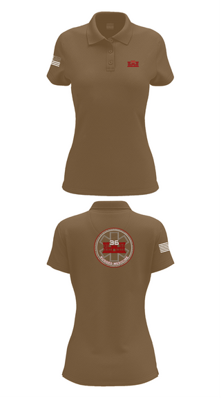 Womens Short Sleeve Performance Polo, 36 Engineer Brigade, Army, Teamtime, Team time, sublimation, custom sports apparel, team uniforms, spirit wear, spiritwear, sports uniforms, custom shirts, team store, custom team store, fundraiser sports, apparel fundraiser