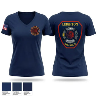 Womens Short Sleeve Vneck Shirt, Leighton Fire and Rescue, Fire Department, Teamtime, Team time, sublimation, custom sports apparel, team uniforms, spirit wear, spiritwear, sports uniforms, custom shirts, team store, custom team store, fundraiser sports, apparel fundraiser