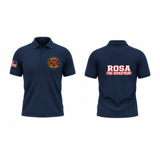 Short Sleeve Performance Polo, Rosa Fire Department, Fire Department, Teamtime, Team time, sublimation, custom sports apparel, team uniforms, spirit wear, spiritwear, sports uniforms, custom shirts, team store, custom team store, fundraiser sports, apparel fundraiser