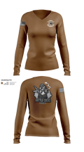 BATTLECOCKS, Boldsteel, 2-32 Far. 8081445 Women's Long Sleeve V-neck Shirt - 1