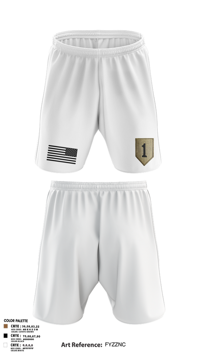 1st infantry division 88621490 Athletic Shorts With Pockets - 2