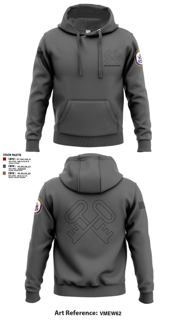 Hoodie, Uss San Antonio, Navy, Teamtime, Team time, sublimation, custom sports apparel, team uniforms, spirit wear, spiritwear, sports uniforms, custom shirts, team store, custom team store, fundraiser sports, apparel fundraiser