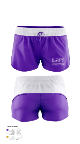 Womens Shorts, Lady Pirates, Softball, Teamtime, Team time, sublimation, custom sports apparel, team uniforms, spirit wear, spiritwear, sports uniforms, custom shirts, team store, custom team store, fundraiser sports, apparel fundraiser
