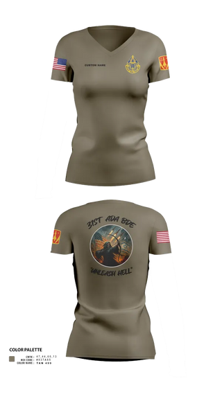Womens Short Sleeve Vneck Shirt, HHB, 31st ADA BDE, , Teamtime, Team time, sublimation, custom sports apparel, team uniforms, spirit wear, spiritwear, sports uniforms, custom shirts, team store, custom team store, fundraiser sports, apparel fundraiser