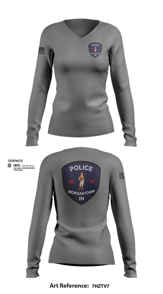Womens Long Sleeve Vneck Shirt, Morgantown Police Department, Police, Teamtime, Team time, sublimation, custom sports apparel, team uniforms, spirit wear, spiritwear, sports uniforms, custom shirts, team store, custom team store, fundraiser sports, apparel fundraiser