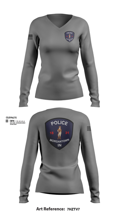 Morgantown Police Department 83325246 Women's Long Sleeve V-neck Shirt - 102