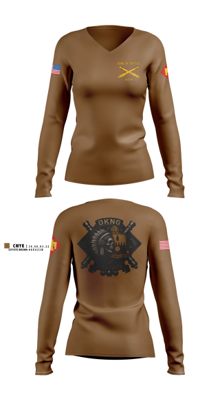 Womens Long Sleeve Vneck Shirt, 160th FTUS AGR, National Guard, Teamtime, Team time, sublimation, custom sports apparel, team uniforms, spirit wear, spiritwear, sports uniforms, custom shirts, team store, custom team store, fundraiser sports, apparel fundraiser