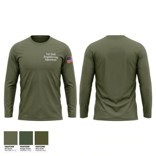 Long Sleeve Performance Shirt, 1st Civil Engineering Squadron, Air Force, Teamtime, Team time, sublimation, custom sports apparel, team uniforms, spirit wear, spiritwear, sports uniforms, custom shirts, team store, custom team store, fundraiser sports, apparel fundraiser