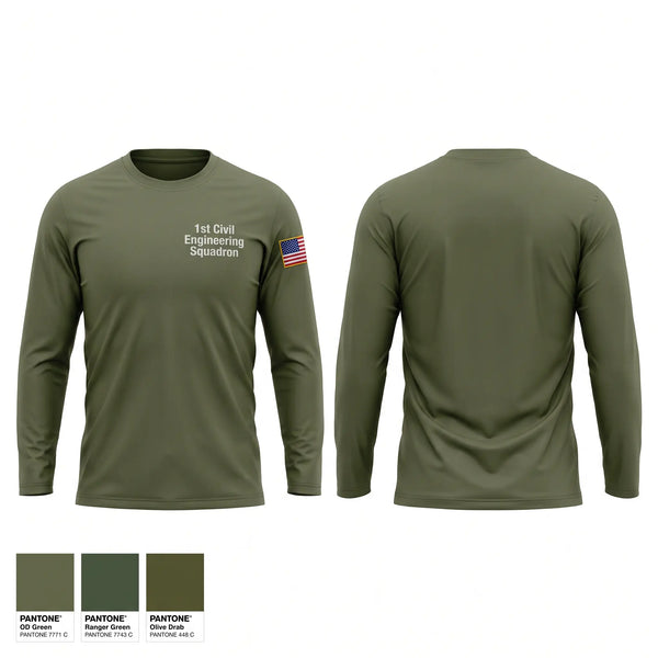 Long Sleeve Performance Shirt, 1st Civil Engineering Squadron, Air Force, Teamtime, Team time, sublimation, custom sports apparel, team uniforms, spirit wear, spiritwear, sports uniforms, custom shirts, team store, custom team store, fundraiser sports, apparel fundraiser