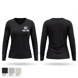 Womens Long Sleeve Vneck Shirt, 1-51 ADA BN, Army, Teamtime, Team time, sublimation, custom sports apparel, team uniforms, spirit wear, spiritwear, sports uniforms, custom shirts, team store, custom team store, fundraiser sports, apparel fundraiser