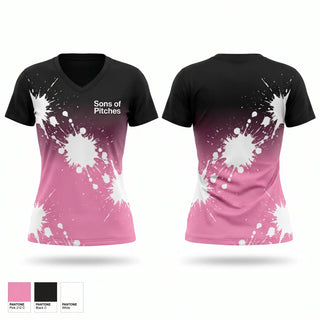 Womens Short Sleeve Vneck Shirt, Sons of Pitches, Softball, Teamtime, Team time, sublimation, custom sports apparel, team uniforms, spirit wear, spiritwear, sports uniforms, custom shirts, team store, custom team store, fundraiser sports, apparel fundraiser