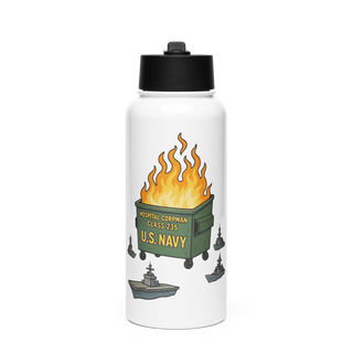 N/A Stainless Steel Water Bottle with a Straw Lid