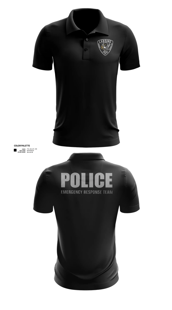 Short Sleeve Performance Polo, Lansing Emergency Response Team, Police, Teamtime, Team time, sublimation, custom sports apparel, team uniforms, spirit wear, spiritwear, sports uniforms, custom shirts, team store, custom team store, fundraiser sports, apparel fundraiser