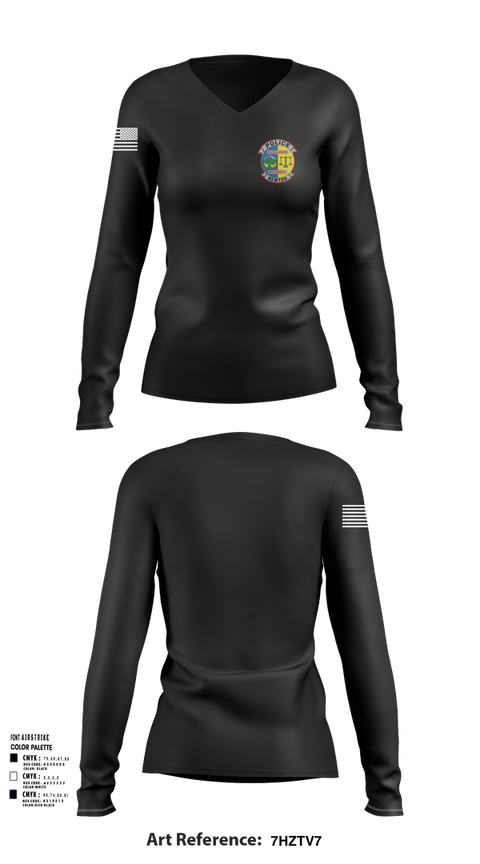 Womens Long Sleeve Vneck Shirt, Newton Police Department, Police, Teamtime, Team time, sublimation, custom sports apparel, team uniforms, spirit wear, spiritwear, sports uniforms, custom shirts, team store, custom team store, fundraiser sports, apparel fundraiser