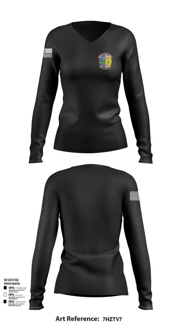 Womens Long Sleeve Vneck Shirt, Newton Police Department, Police, Teamtime, Team time, sublimation, custom sports apparel, team uniforms, spirit wear, spiritwear, sports uniforms, custom shirts, team store, custom team store, fundraiser sports, apparel fundraiser