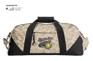 Duffle Bag, Louisiana Action, Softball, Teamtime, Team time, sublimation, custom sports apparel, team uniforms, spirit wear, spiritwear, sports uniforms, custom shirts, team store, custom team store, fundraiser sports, apparel fundraiser