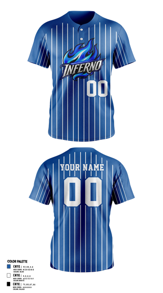 Two Button Softball Jersey, Inferno, Softball, Teamtime, Team time, sublimation, custom sports apparel, team uniforms, spirit wear, spiritwear, sports uniforms, custom shirts, team store, custom team store, fundraiser sports, apparel fundraiser