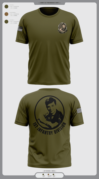 Short Sleeve Performance Shirt, 1st Infantry Division, , Teamtime, Team time, sublimation, custom sports apparel, team uniforms, spirit wear, spiritwear, sports uniforms, custom shirts, team store, custom team store, fundraiser sports, apparel fundraiser