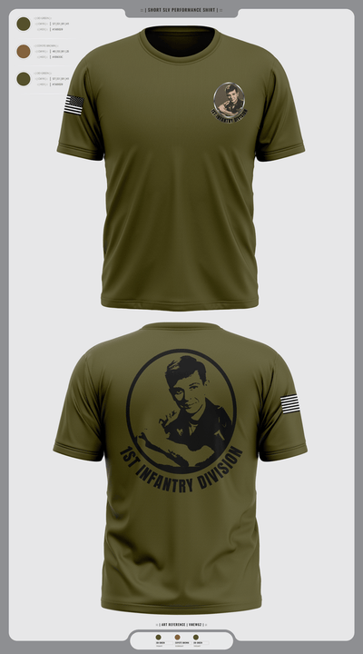 1st Infantry Division 4705595 Short Sleeve Performance Shirt - 1